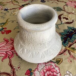 Vintage Decorative White Clay Pot